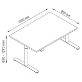 Dessin technique du bureau XDLR 12 G de 1200 × 800 mm de hjh OFFICE PRO