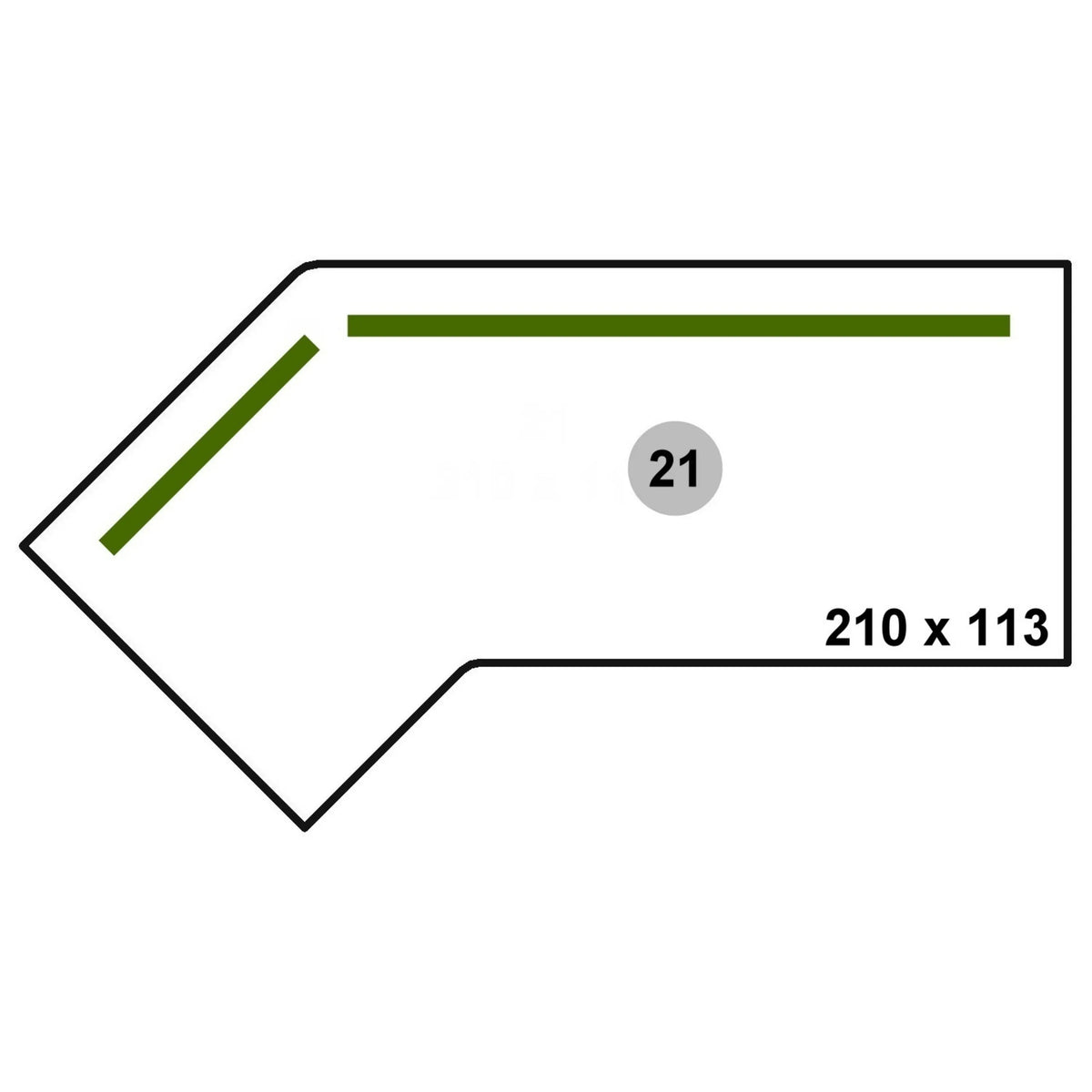 Dessin coté de la façade SI S avec dimensions 210 × 113 de hjh OFFICE PRO