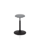 Siège assis-debout BALANCE SIT gris avec assise ronde et pied noir de hjh OFFICE – vue à 360° (vue de trois quarts avant 40°)