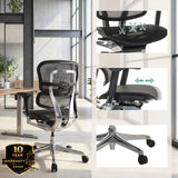 Siège de direction de luxe ERGOHUMAN BASE GEN2 avec revêtement en maille et siège réglable de hjh OFFICE (image générée par IA)