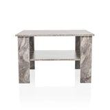 Table basse grise BISMO avec une étagère effet marbre de hjh LIVING – vue à 360° (vue de face 0°)
