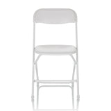 Chaise d'extérieur blanche TUDELA XXL W avec assise rembourrée et structure de hjh OFFICE – vue à 360° (vue de face 0°)