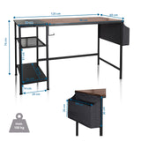 Dessin technique du Bureau WORKSPACE H I de 120 × 60 cm et d'une capacité de charge de 100 kg de hjh OFFICE
