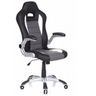 Gaming-Stuhl GAME SPORT in Schwarz, Grau und Weiß mit Schalensitz und silbernem Fußkreuz von hjh OFFICE