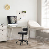 Schwarzer Drehhocker TOP WORK FLEX mit Stoffbezug, Rückenlehne und Rollen von hjh OFFICE