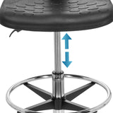 Vérin à gaz réglable en hauteur avec repose-pieds en noir pour la Chaise de comptoir TOP WORK 23 I de hjh OFFICE