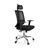 Siège de bureau à domicile ZH 200 noir avec dossier en maille et base à cinq roulettes de hjh OFFICE – vue à 360° (vue de trois quarts avant 60°)