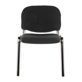 Chaise à quatre pieds XT 600 C noire avec assise et dossier rembourrés de hjh OFFICE – vue à 360° (vue de face 0°)