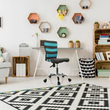 Chaise pivotante pour des enfants KIDDY COMFORT I en gris et turquoise avec pied à roulettes en métal de hjh OFFICE