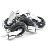 Cinq roulettes 5x ROLO SKATE CT 11mm/75mm argentées pour sols durs avec bandes de roulement noires de hjh OFFICE