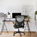 Siège de bureau à domicile BELIO noir avec dossier en maille et accoudoirs de hjh OFFICE