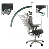 Mécanismes de réglage et fonction d'inclinaison du siège de direction de luxe ERGOHUMAN GEN2 avec une inclinaison jusqu'à 90° de hjh OFFICE