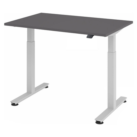 Elektrisch höhenverstellbarer Schreibtisch XMST 12 S in Graphit mit weißem Gestell von hjh OFFICE PRO