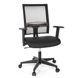 Siège de bureau à domicile OFFICE R8 noir avec dossier en maille et base à cinq roulettes de hjh OFFICE – vue à 360° (vue de face 20°)