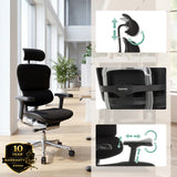Siège de direction de luxe ERGOHUMAN GEN2 avec appui-tête et accoudoirs réglables de hjh OFFICE (image générée par IA)