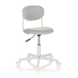 Chaise pivotante pour des enfants KIDDY BASE I grise avec siège rembourré et base à cinq roulettes de hjh OFFICE – vue à 360° (vue de trois quarts avant 30°)