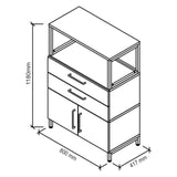 Dessin technique du buffet FlexWall de 800 × 417 mm de hjh OFFICE PRO