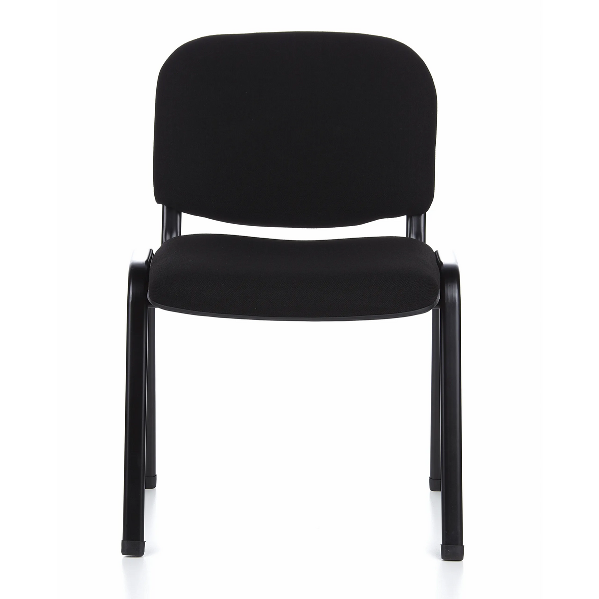 Chaise à quatre pieds XT 600 noire avec assise et dossier rembourrés de hjh OFFICE – vue à 360° (vue de face 0°)