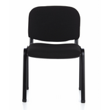 Chaise à quatre pieds XT 600 noire avec assise et dossier rembourrés de hjh OFFICE – vue à 360° (vue de face 0°)
