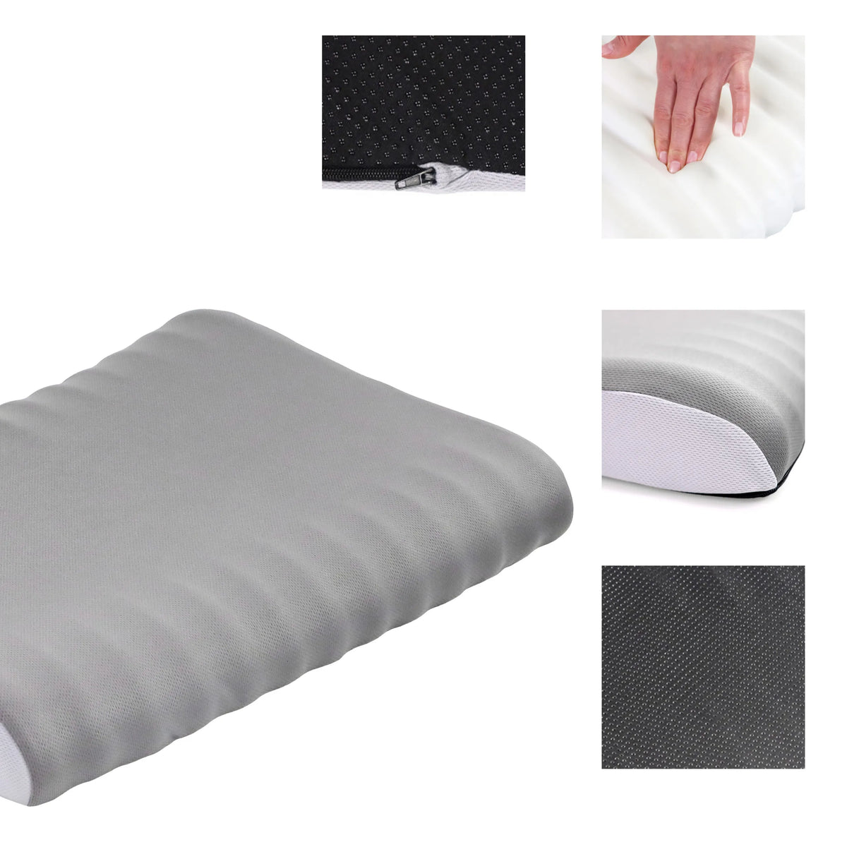 Coussin de siège MEDISIT V gris avec surface matelassée et fermeture éclair de hjh OFFICE