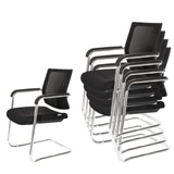Chaises cantilever empilables LEVIA V en noir avec structure chromée et accoudoirs de hjh OFFICE