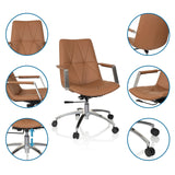 Siège de bureau à domicile SARANTO II couleur camel avec hauteur réglable et roulettes de hjh OFFICE