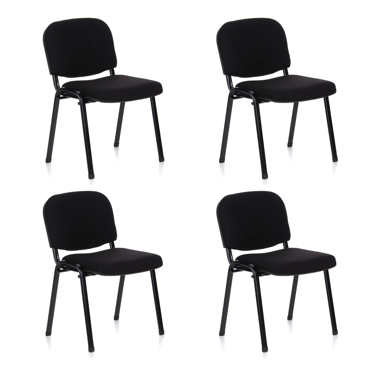 Lot de quatre chaises à quatre pieds noires XT 600 de hjh OFFICE
