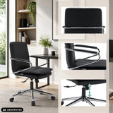 Siège de bureau à domicile Rovento noir avec accoudoirs et base à roulettes en chrome de hjh OFFICE