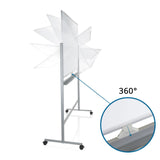 Mécanisme de rotation à 360 degrés du Tableau blanc MULTIBOARD I en blanc et argent de hjh OFFICE
