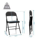 Dessin coté de la Chaise pliante TUDELA I avec une hauteur de 80 cm et une capacité de charge de 130 kg de hjh OFFICE