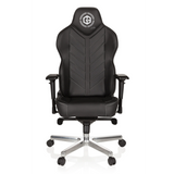 Fauteuil Gamer GAMEBREAKER COLOSSUS noir avec accoudoirs et piètement brillant à cinq roulettes de hjh OFFICE – vue à 360° (vue de face 0°)