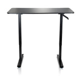Bureau assis-debout STAND CR noir avec une manivelle de réglage de la hauteur de hjh OFFICE – vue à 360° (vue de face 0°)