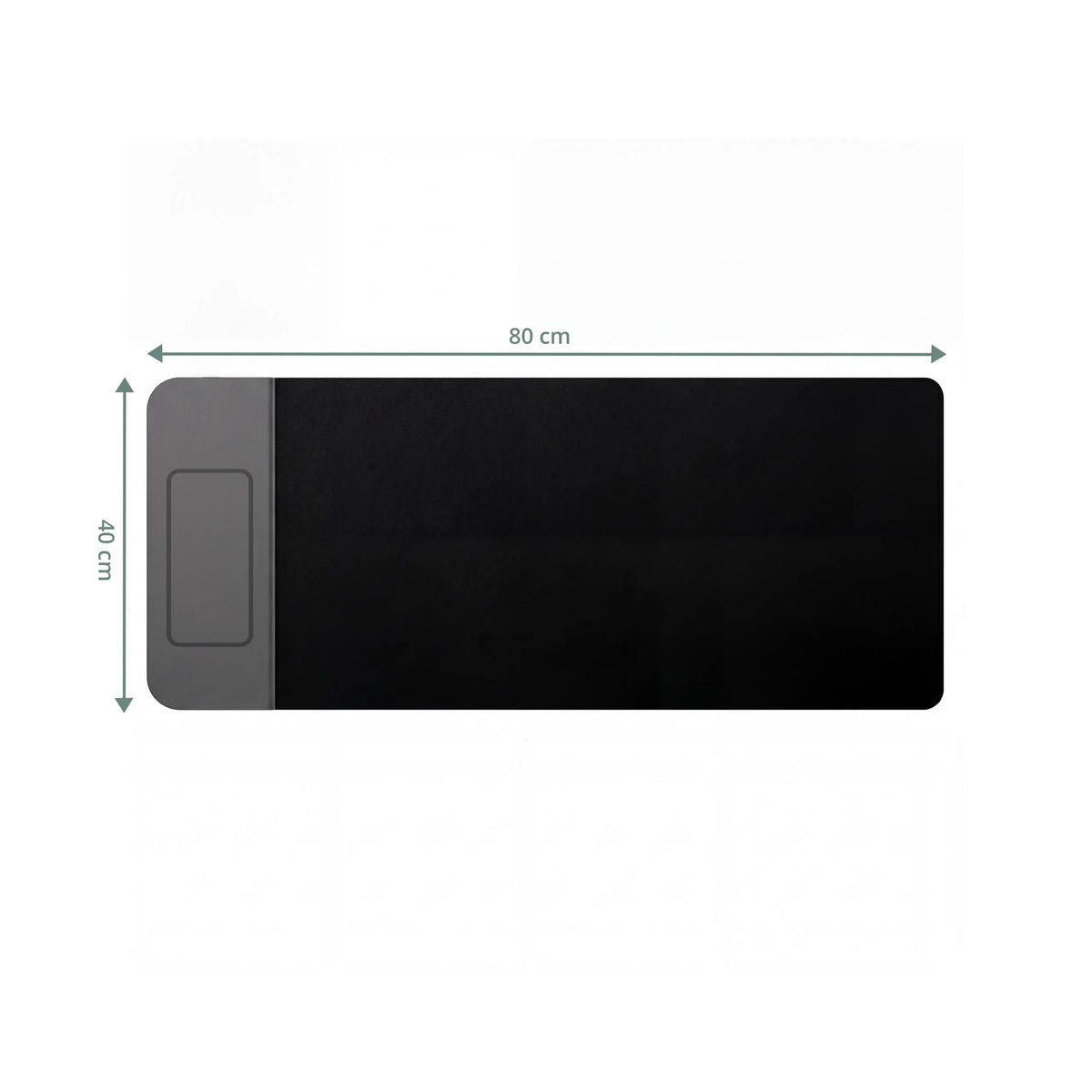 Dessin dimensionnel du Sous-main de Bureau Padflux Power de 80 × 40 cm de hjh OFFICE