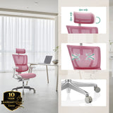 Siège de direction de luxe ERGOHUMAN SLIM G GEN2 en rose avec appui-tête réglable et pied en étoile de hjh OFFICE (image générée par IA)