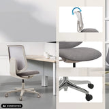 Siège de bureau à domicile Sitflex Lady gris avec détails du dossier, du siège et des roulettes de hjh OFFICE (image générée par IA)