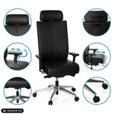 Fonctions réglables du siège de bureau de qualité professionnelle PRO-TEC XXL en noir de hjh OFFICE (image générée par IA)