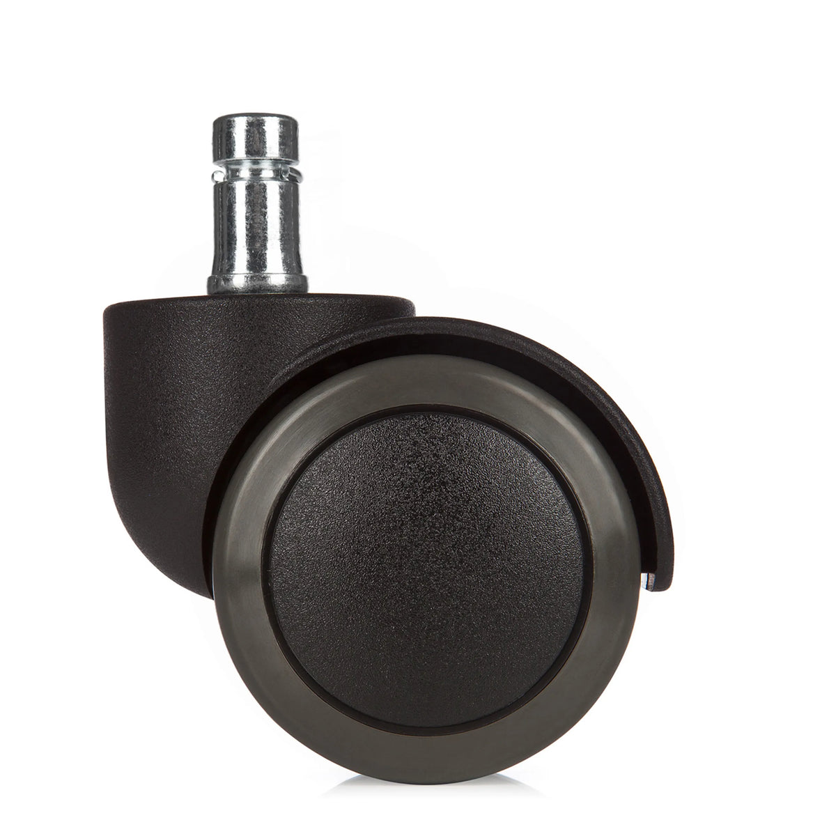 Schwarze Stuhlrolle 5x ROLO No-Noise 11mm/50mm für Hartböden mit Metallstift von hjh OFFICE
