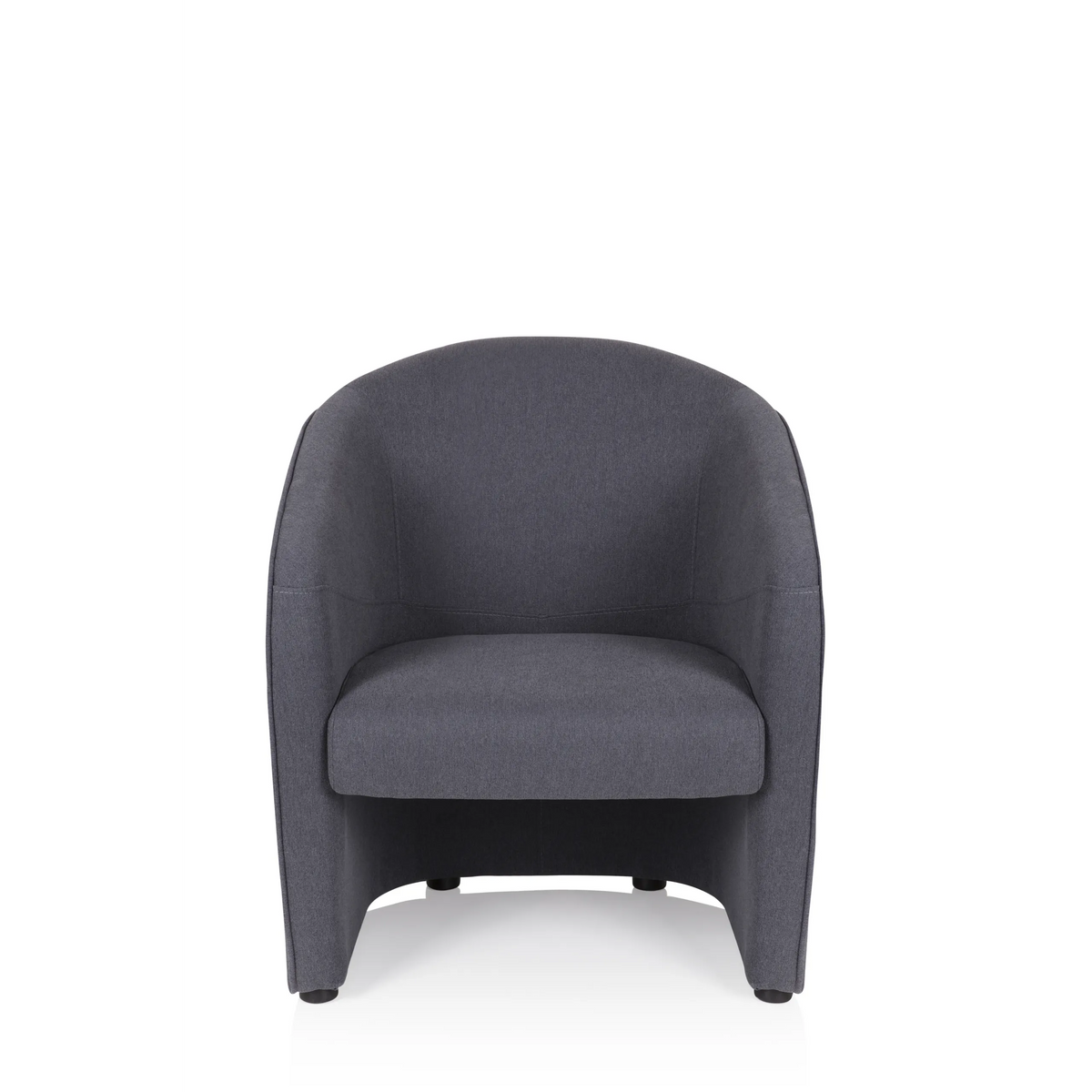 Fauteuil rembourré SAN JUAN gris foncé avec dossier et accoudoirs arrondis de hjh OFFICE – vue à 360° (vue de face 0°)