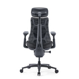 Vue arrière du siège de bureau haut de gamme LiberNovo Omni Pro gris foncé avec appui-tête de Libernovo