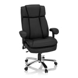 Siège pivotant BUILDER XXL I noir en similicuir avec pied en étoile et cinq roulettes de hjh OFFICE – vue à 360° (vue de face 20°)