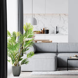 Plante artificielle verte ARECA I dans un pot texturé gris de hjh OFFICE