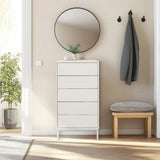 Commode blanche BJORDAL avec cinq tiroirs dans une pièce lumineuse de hjh LIVING
