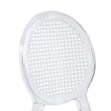 Dossier transparent avec motif perforé de la Chaise à quatre pieds CRISTALIO de hjh LIVING