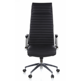 Siège de direction de luxe ASPERA 20 noir avec rembourrage capitonné et base à cinq roulettes de hjh OFFICE – vue à 360° (vue de face 0°)