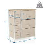 Dessin coté de la Commode FOLDRESS B avec une hauteur de 73 cm et une largeur de 63,5 cm de hjh LIVING