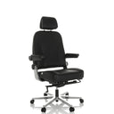 Siège pivotant XXL 24 HOURS F en cuir noir avec appuie-tête et repose-pieds de hjh OFFICE