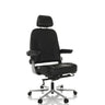 Siège pivotant XXL 24 HOURS F en cuir noir avec appuie-tête et repose-pieds de hjh OFFICE