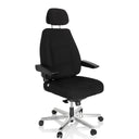 Siège pivotant XXL 24 HOURS I noir avec appui-tête et pied en étoile argenté de hjh OFFICE