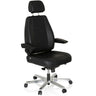 Siège pivotant XXL 24 HOURS en cuir noir avec appui-tête et pied brillant de hjh OFFICE