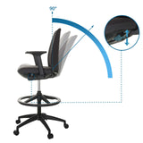 Dossier réglable jusqu'à 90° de la Chaise de comptoir NESTORA WORK de hjh OFFICE